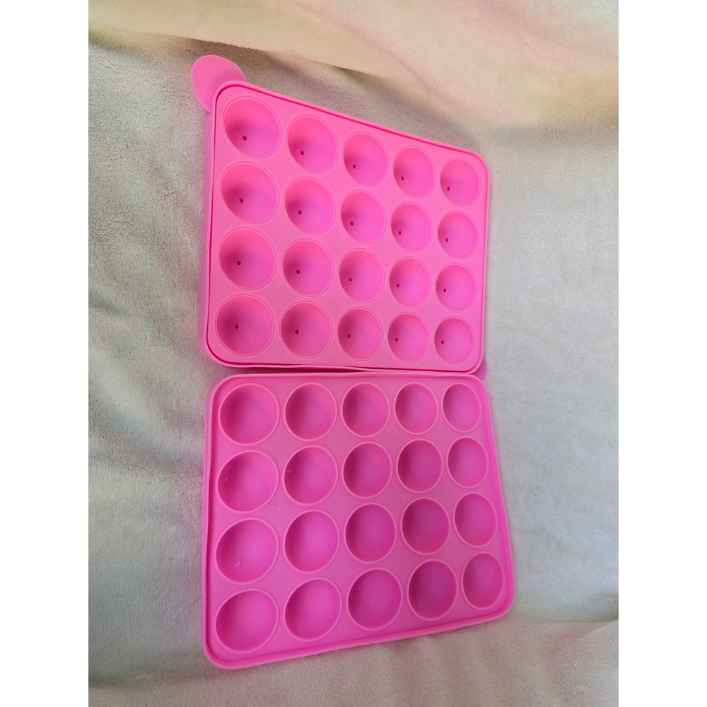 Pink Silicone Cake Pop Mold Sets 20 Cavity Round Baking Tray DIY Dessert Maker